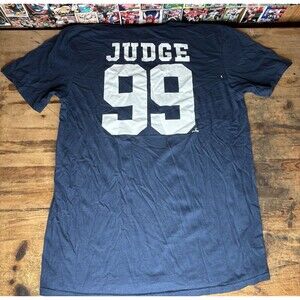 New York Yankees Aaron Judge Fanatics Navy Blue Name And Number Jersey T-Shirt L